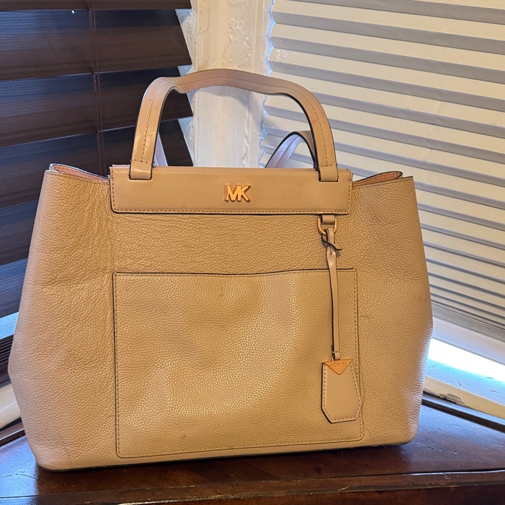 Michael Kors Beige Leather Satchel